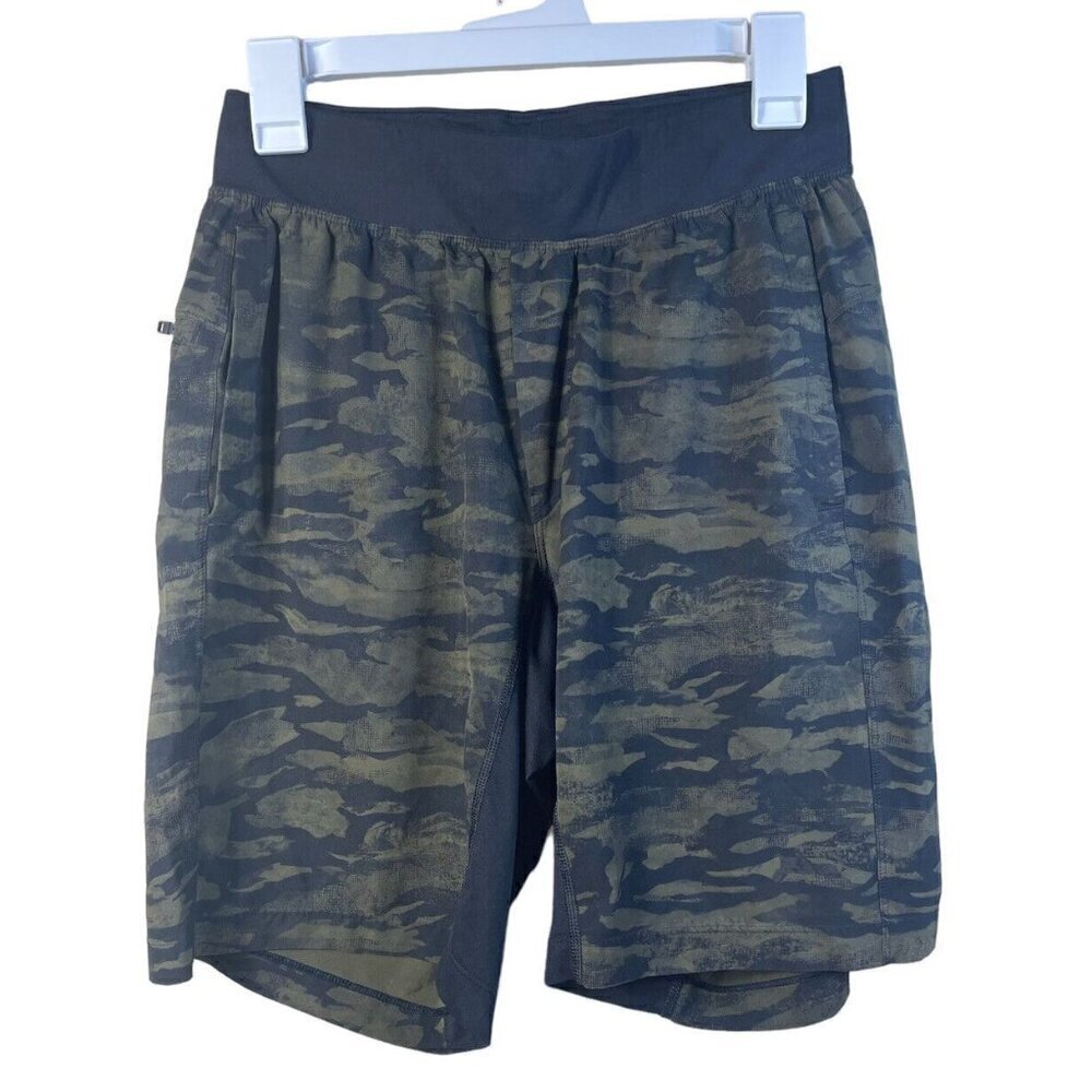 Lululemon THE Short Unlined 9" Men S Camo THE Training Green Black Lightweight